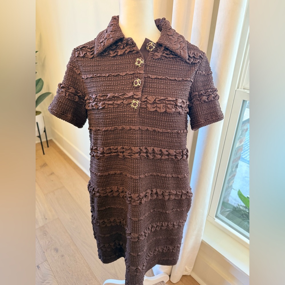 English Factory Brown Textured Mini Dress size Small